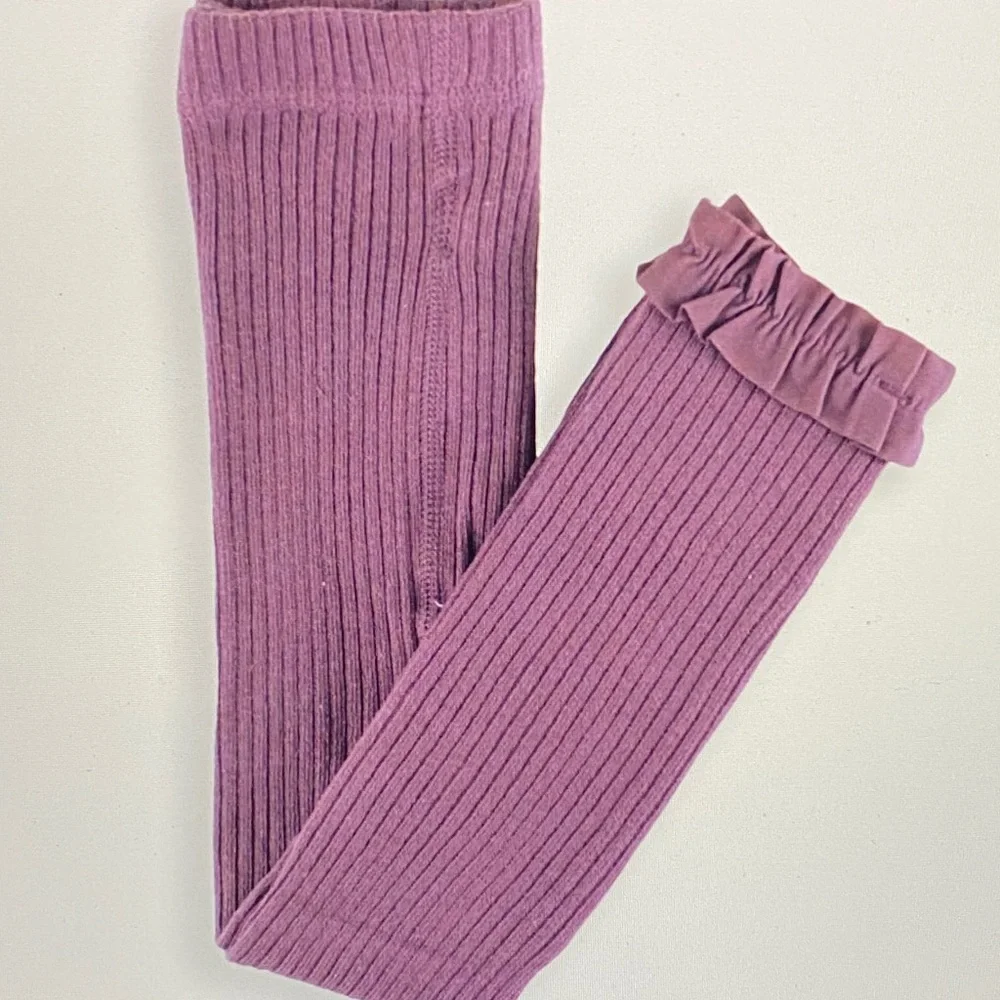 Ruffle Butts Kids Footless Ruffle Tights - White, Purple, Tan Size 12-24 months